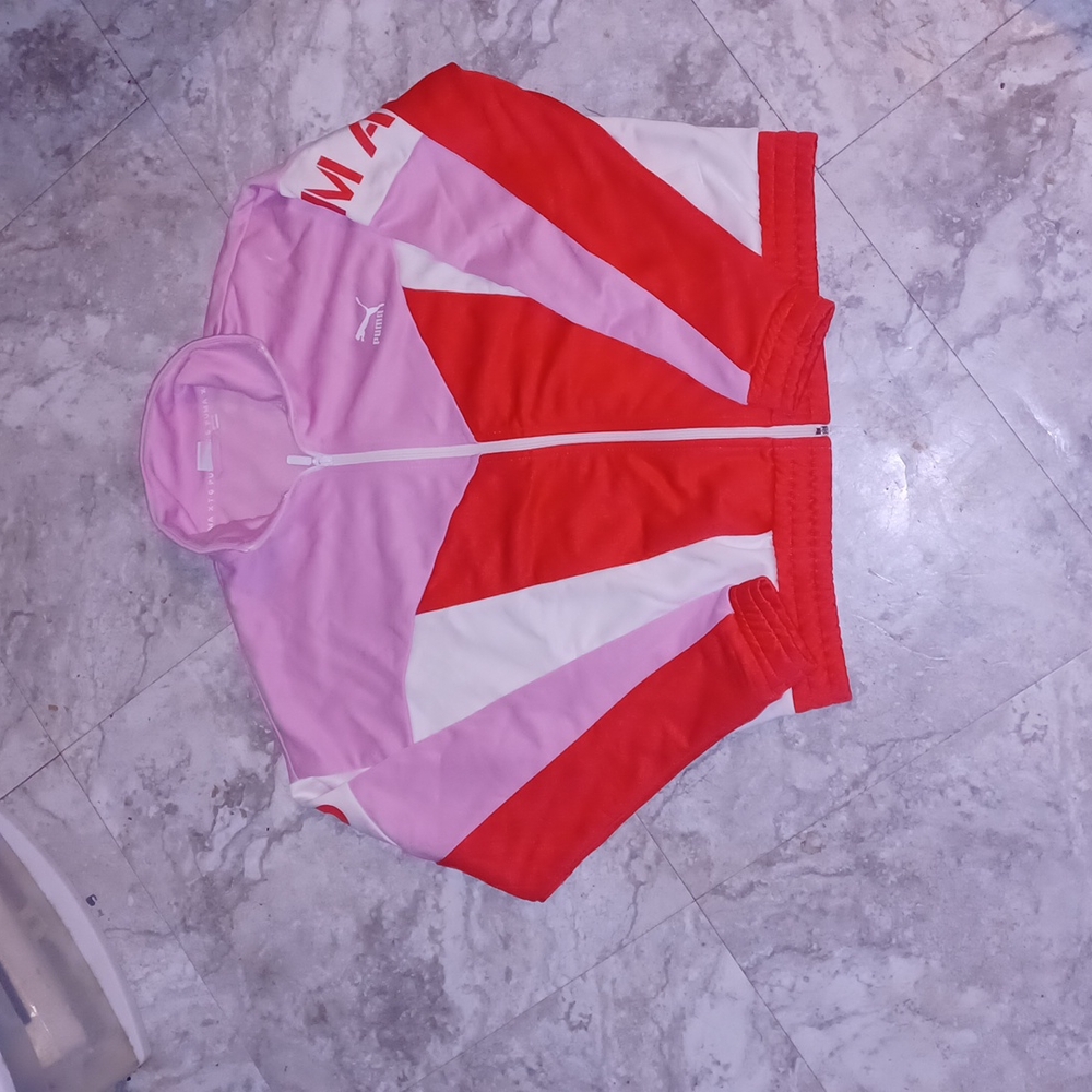 Tri-colored zip-up Puma athletic jacket